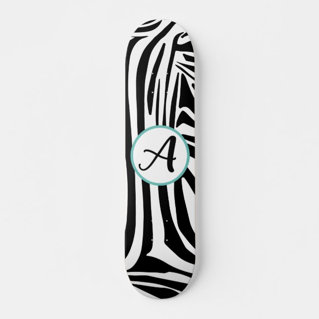 Zebramönster Mini Skateboard Bräda 18,5 Cm (Framsida)