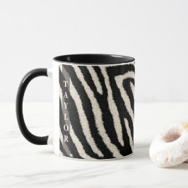 Zebraprint-mugg med anpassat namn mugg