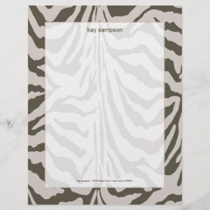 Zebraprint, retro färger grafit + grå brevhuvud
