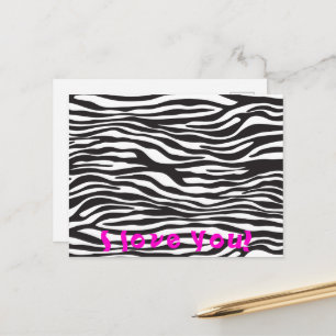 Zebraprint, zebrastreck, svart och vitt vykort