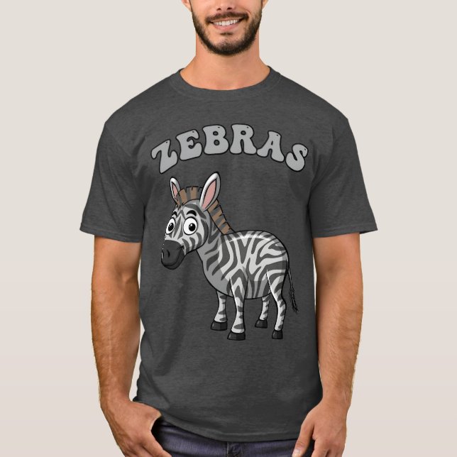 Zebras kid animal retro t shirt (Framsida)