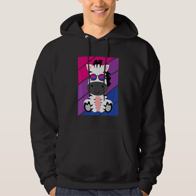 Zebras Pride Bisexual Flag LGBTQ Proud Ally Pride  Hoodie (Framsida)