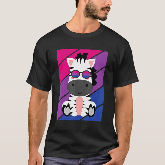 Zebras Pride Bisexual Flag LGBTQ Proud Ally Pride  T Shirt (Framsida)
