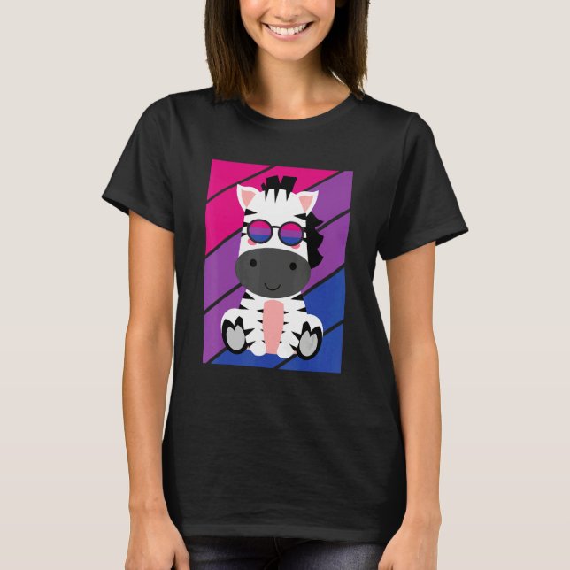 Zebras Pride Bisexual Flag LGBTQ Proud Ally Pride  T Shirt (Framsida)
