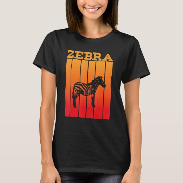 Zebras skuggsilhuett vid solnedgång t shirt (Framsida)