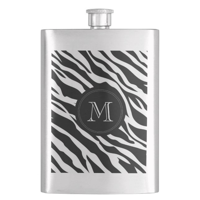 Zebraskinn| Monogramkolv för Anpassningsbar Fickplunta (Framsidan)