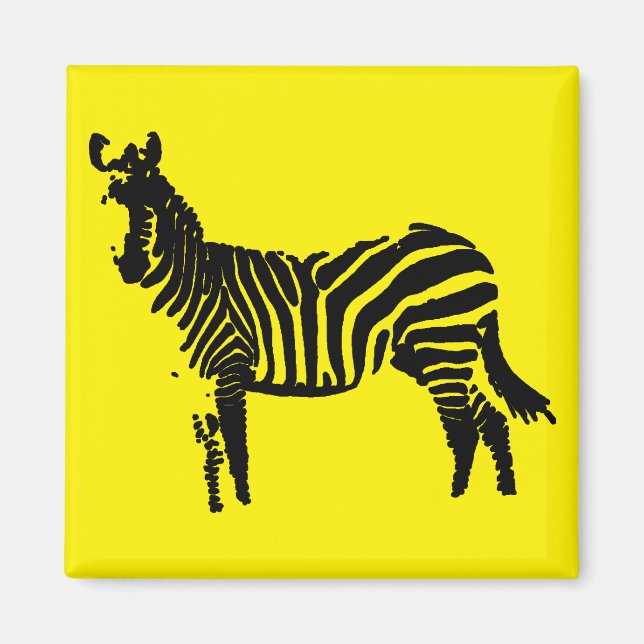 Zebrasvart silhuett Kylskåpsmagnet (Framsidan)