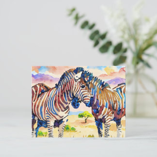 zebravänner i savannen vykort