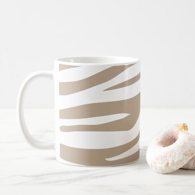 Zebre beige  kaffemugg (Med munk)