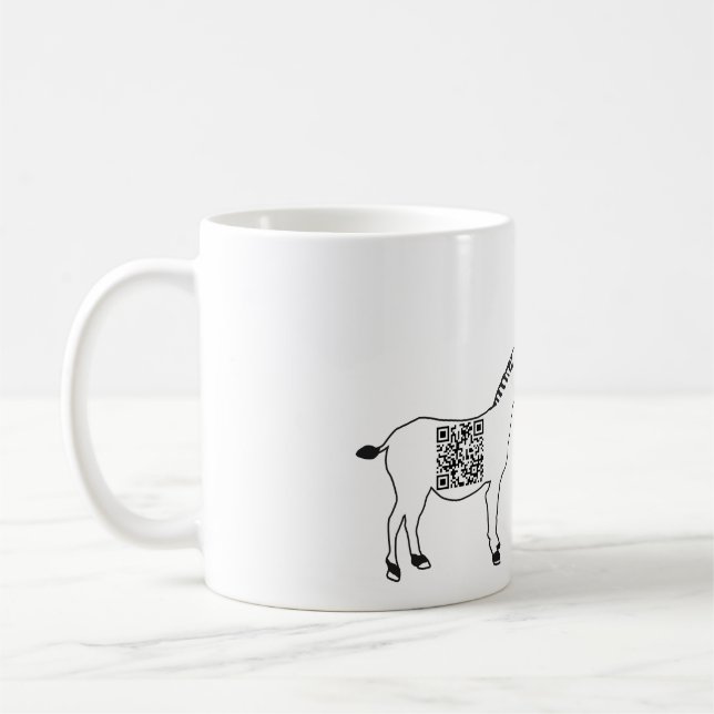zebre humour code barre qr evolution citation drol kaffemugg (Vänster)