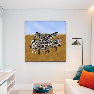 Zebröder Bete naturen Sunny Serengeti Canvastryck