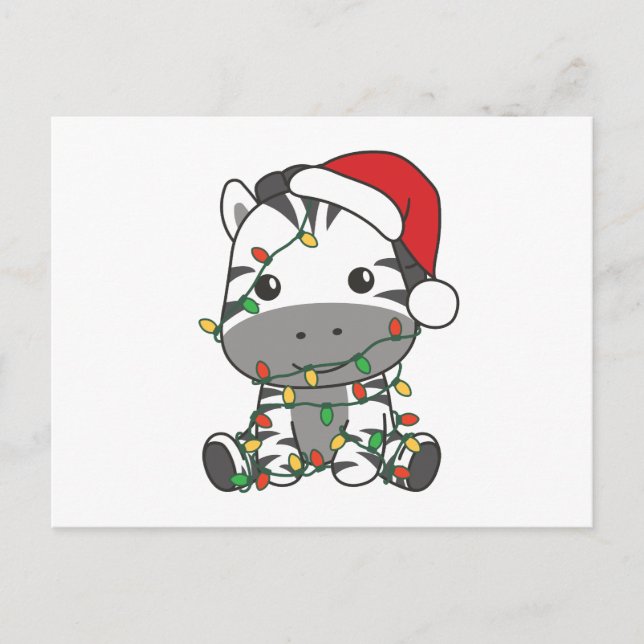 Zebröder för Zebra Julvinter Animals Helgdag Helg Vykort (Framsida)