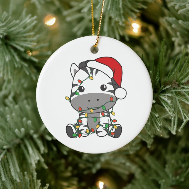 Zebröder för Zebra Julvinter Animals Helgdag Julgransprydnad Keramik (Träd)