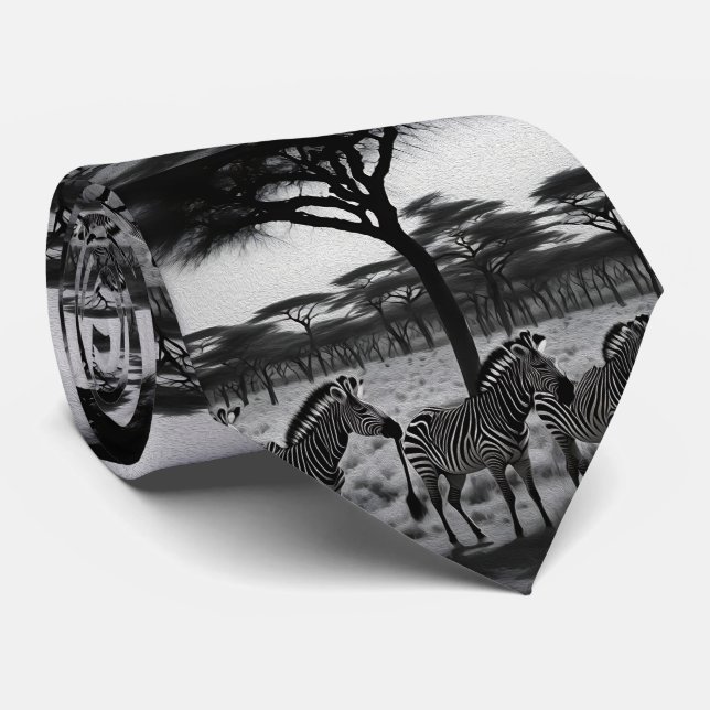 Zebröder i Afrika Oil Paint, Neck Tie Slips (Rullad)