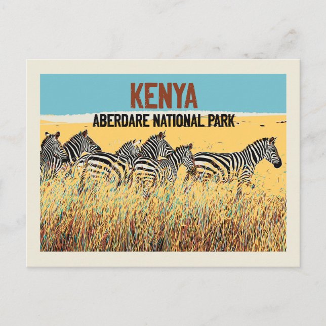 Zebröder i Kenya, nationalparken Aberdare Vykort (Framsida)