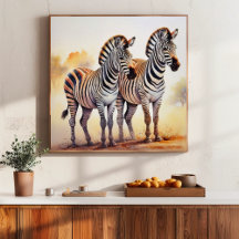 Zebröder i Safari Serene African Wildlife Art
