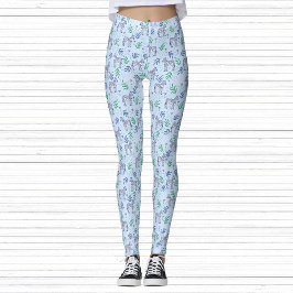 Zebröder med Martinis Blue Roligt Fitness Athleisu Leggings