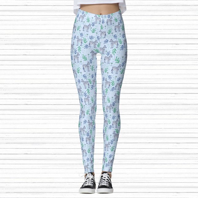 Zebröder med Martinis Blue Roligt Fitness Athleisu Leggings (Skapare uppladdad)