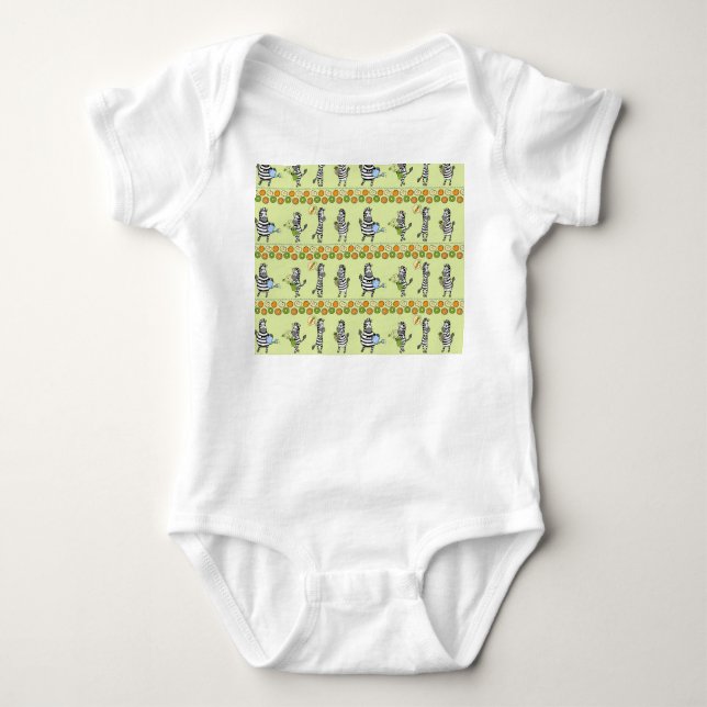 Zebröder och frukt, utan kanter, Mönster T Shirt (Framsida)