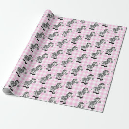 Zebröder på Rosa Gingham Presentpapper