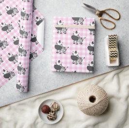 Zebröder på Rosa Gingham Presentpapper