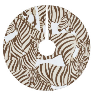 Zebröder, vild savanna, sömlös mönster julgransmatta borstad polyester