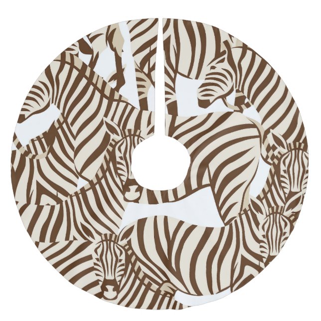 Zebröder, vild savanna, sömlös mönster julgransmatta borstad polyester (Framsidan)