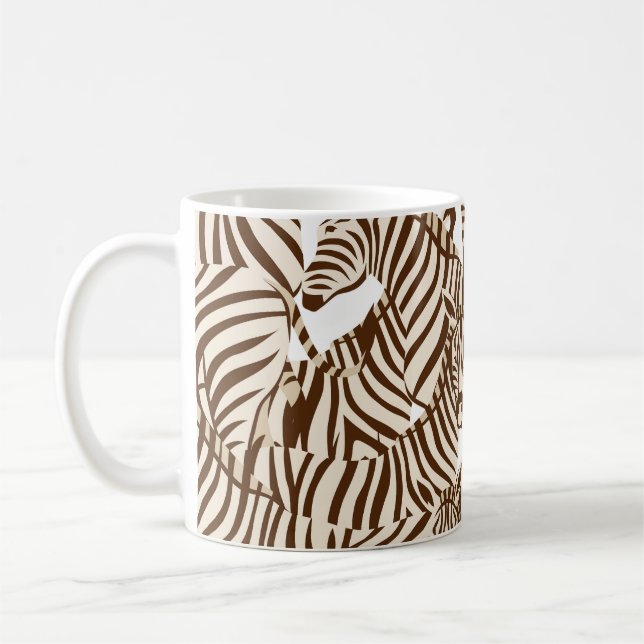Zebröder, vild savanna, sömlös mönster kaffemugg (Vänster)