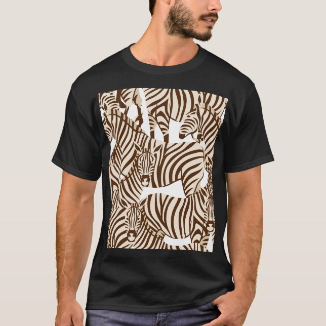 Zebröder, vild savanna, sömlös mönster t shirt (Framsida)