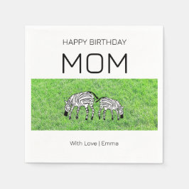 Zebröderna grattis på födelsedagen, Mamma, Cute oc Pappersservett