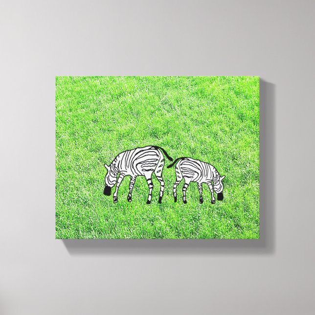 Zebröderna lycklig och Cute Kenyan Canvastryck (Framsida)