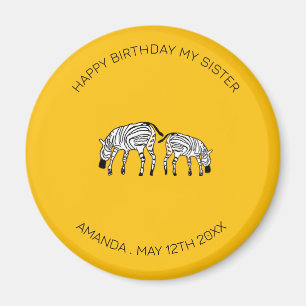 Zebröderna Syster Birthday, Cute och Lycklig Kenya Magnet