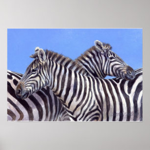 Zebror av Donna Crawshaw Poster