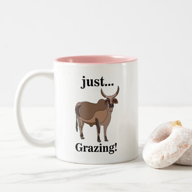 Zebu Nötkreatur Ko Djur Två-Tonad Mugg (Med munk)