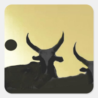 ZEBUS på guld Fyrkantigt Klistermärke