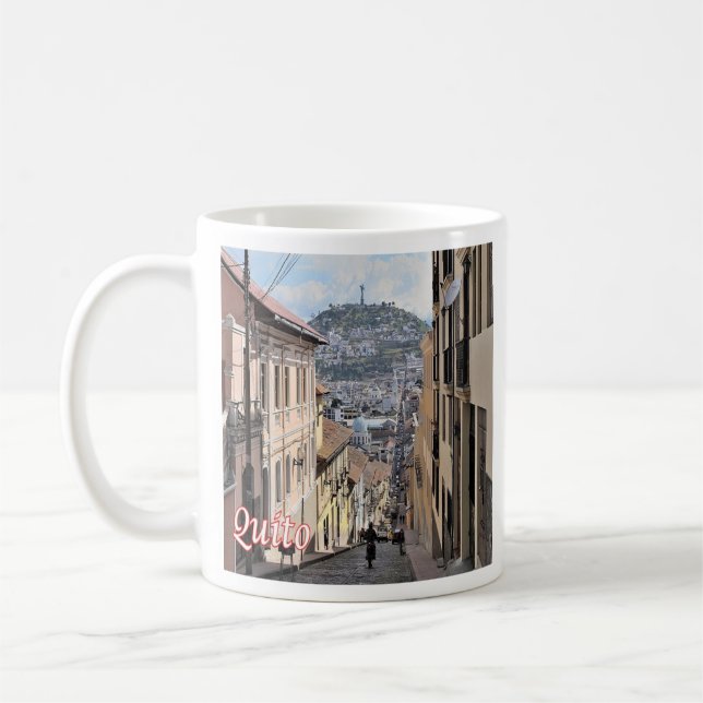zEC009 QUITO, Gamla stan, Amerika, Kaffemugg (Vänster)