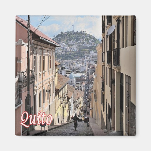 zEC009 QUITO, Old Town, America, Fridge Magnet (Framsidan)