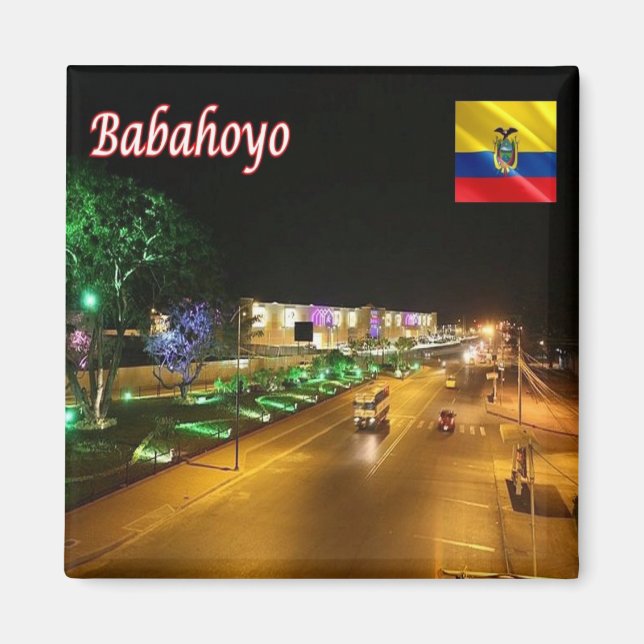 zEC022 BABAHOYO på natten, Ecuador, Amerika, Fridg Magnet (Framsidan)