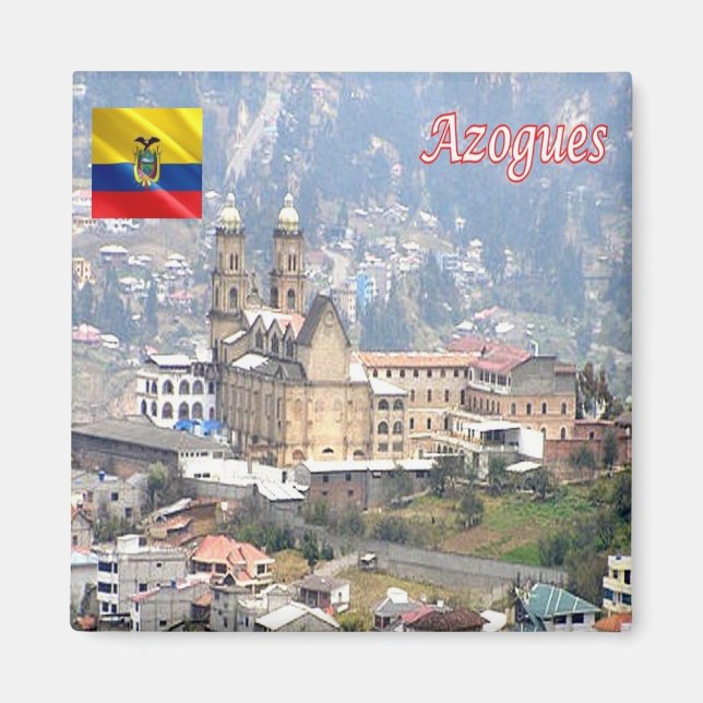 ZEC023 azogues, Ecuador, Amerika, Fridge Magnet (Framsidan)