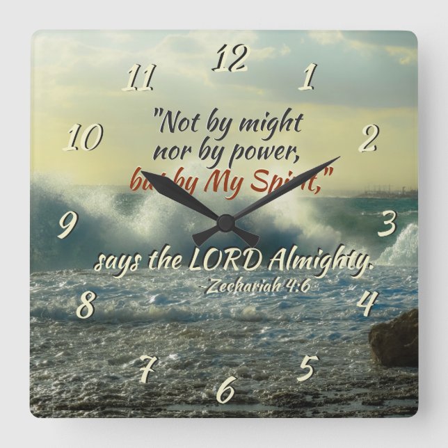 Zechariah 4:6 från min ande säger: fyrkantig klocka (Framsida)