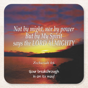 Zechariah 4:6 INTE AV MIGHT-inspirationskript Underlägg Papper Kvadrat