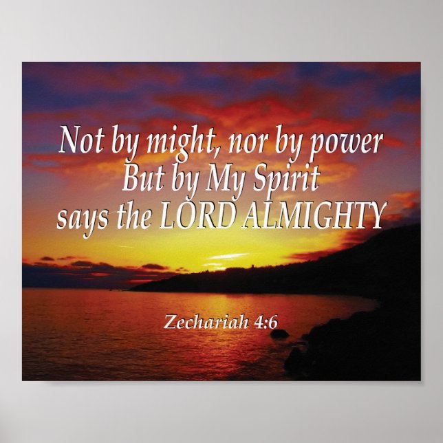 Zechariah 4:6 INTE PER MIGHT ELLER PER POWER Chris Poster (Framsidan)