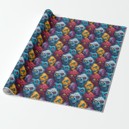 Zed Head - Neon Zombiehorde Mönster Presentpapper