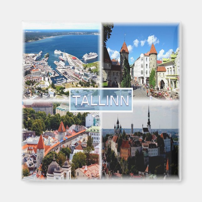 zEE005 TALLINN, Old City, Harbour, Estland- Magnet (Framsidan)