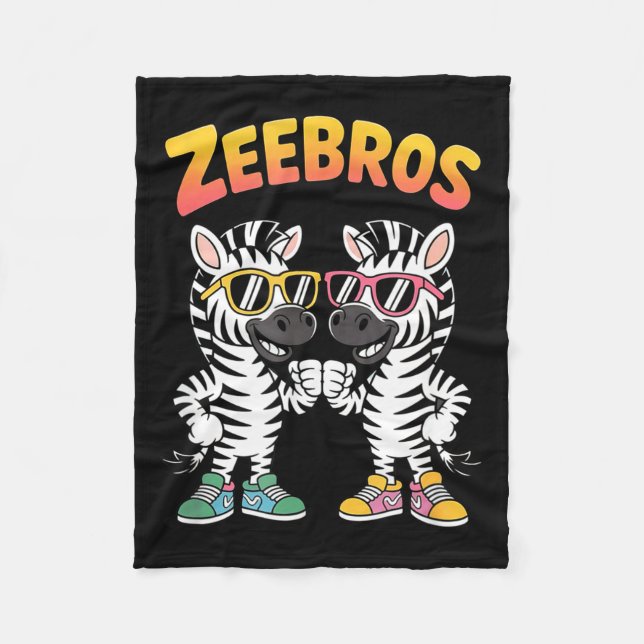 Zeebros Cute Zebra Duo Design For Zebros Lovers  Fleecefilt (Framsidan)