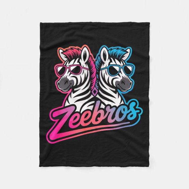 Zeebros Cute Zebra Duo Design For Zebros Lovers  Fleecefilt (Framsidan)