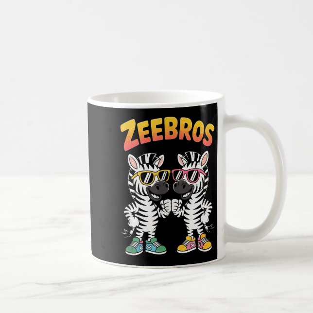 Zeebros Cute Zebra Duo Design For Zebros Lovers  Kaffemugg (Höger)