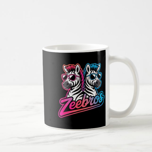 Zeebros Cute Zebra Duo Design For Zebros Lovers  Kaffemugg (Höger)