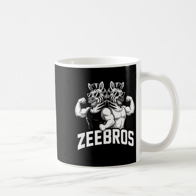 Zeebros Cute Zebra Duo Design For Zebros Lovers  Kaffemugg (Höger)