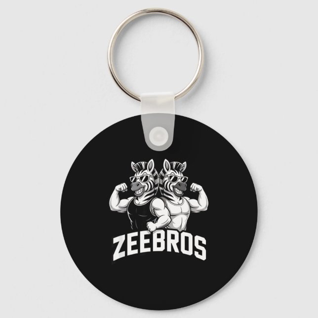 Zeebros Cute Zebra Duo Design For Zebros Lovers  Nyckelring (Framsida)